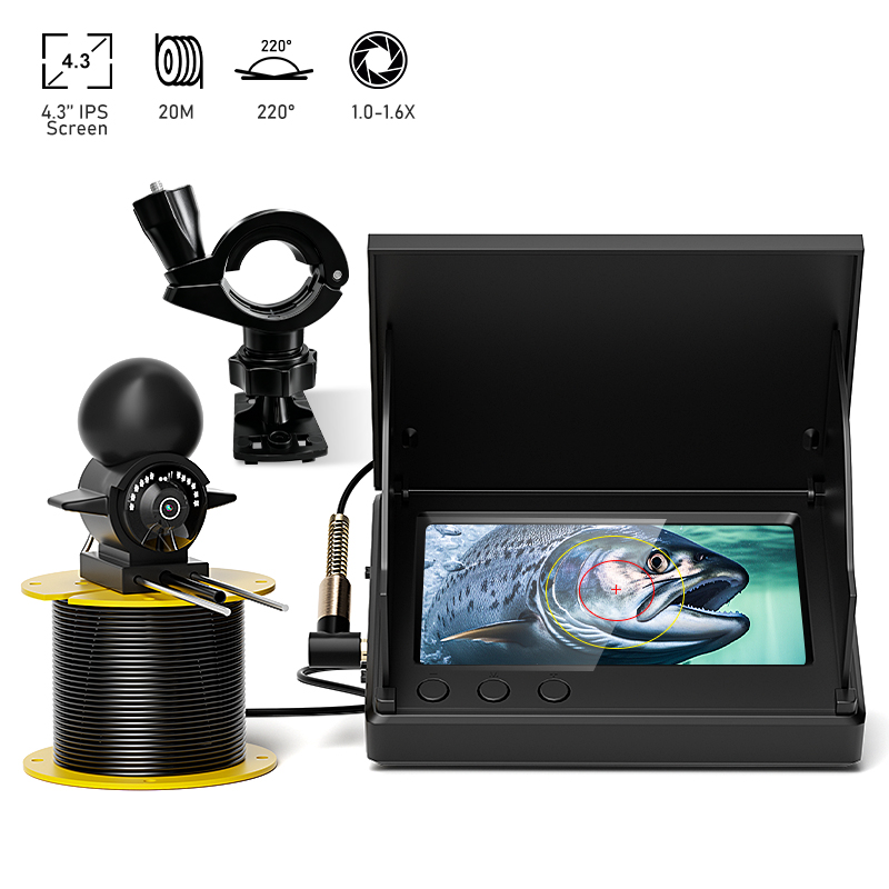 Fish Finder Portable - 4.3'' LCD Portable Fish Finder, 20m