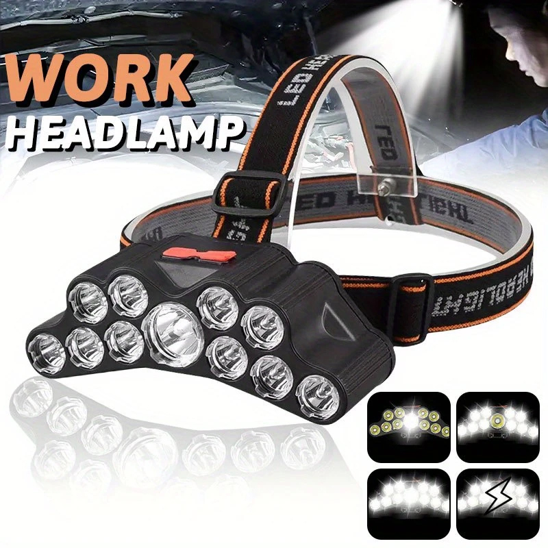 Fish Finder Battery - 11 LED Headlamp Strong Light Head