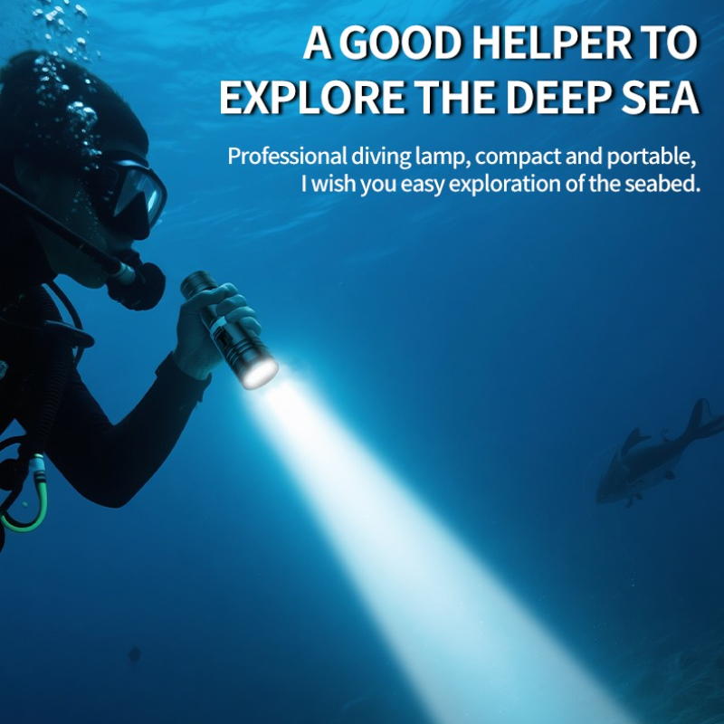 Fishing Light - D117 Aluminum Waterproof IPX8 Diving Flashlight