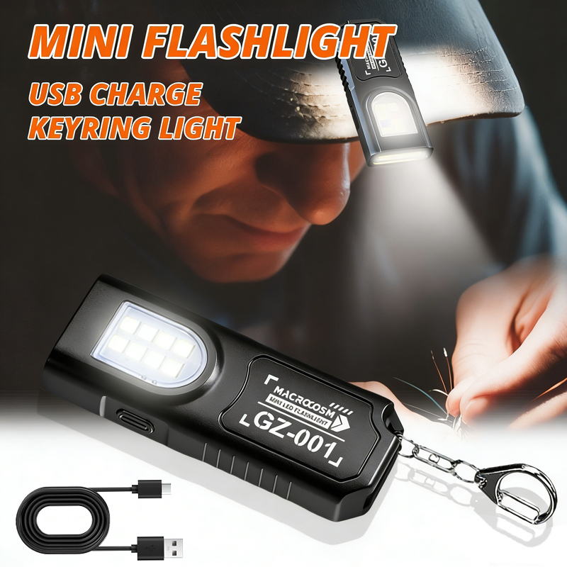 Fishing Light - LED Keychain Flashlight Type C Rechargeable