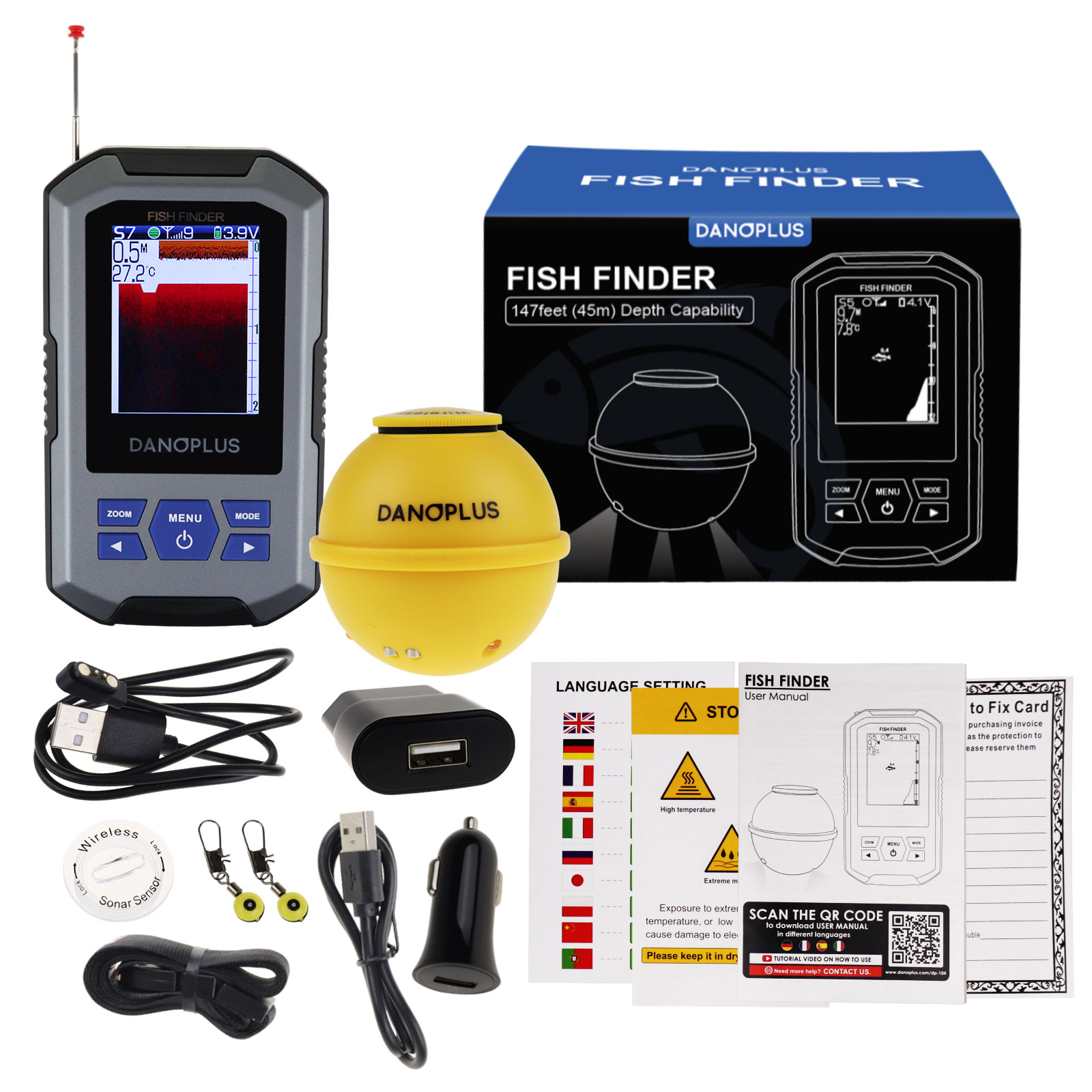 Fish Finder Wireless Sonar Sen - Fish Finder ulasan dan harga