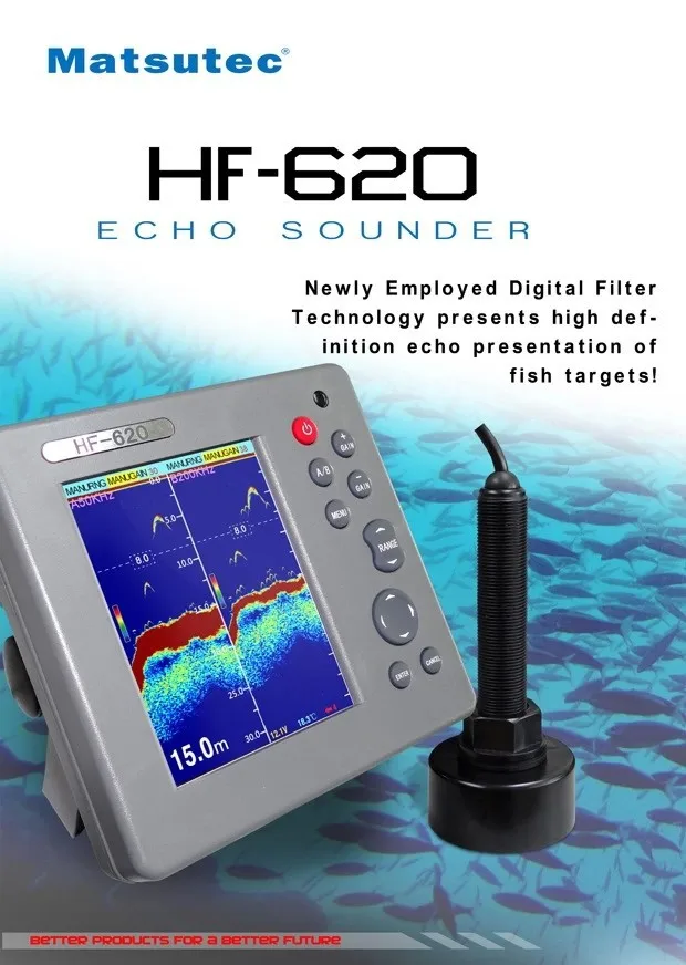 Matsutec HF-620 MARINE COLOR E - Fish Finder Charger ulasan dan harga