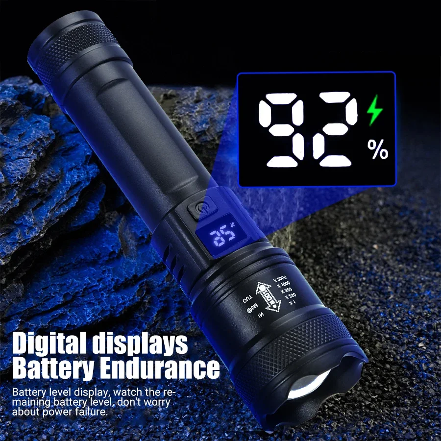 9900LM Powerful LED Flashlight - Fish Finder Battery ulasan dan harga