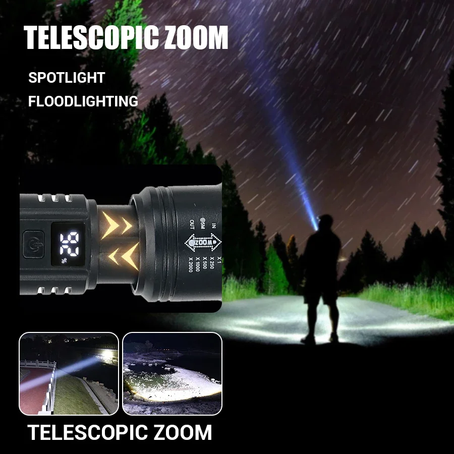 9900LM Powerful LED Flashlight - Fish Finder Battery ulasan dan harga