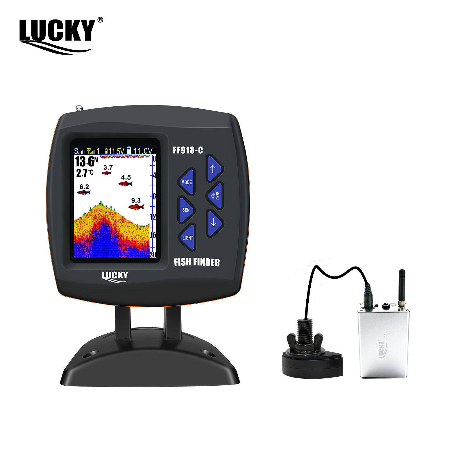Lucky FF918 Wireless Remote Co - Fish Finder Transducer ulasan dan harga