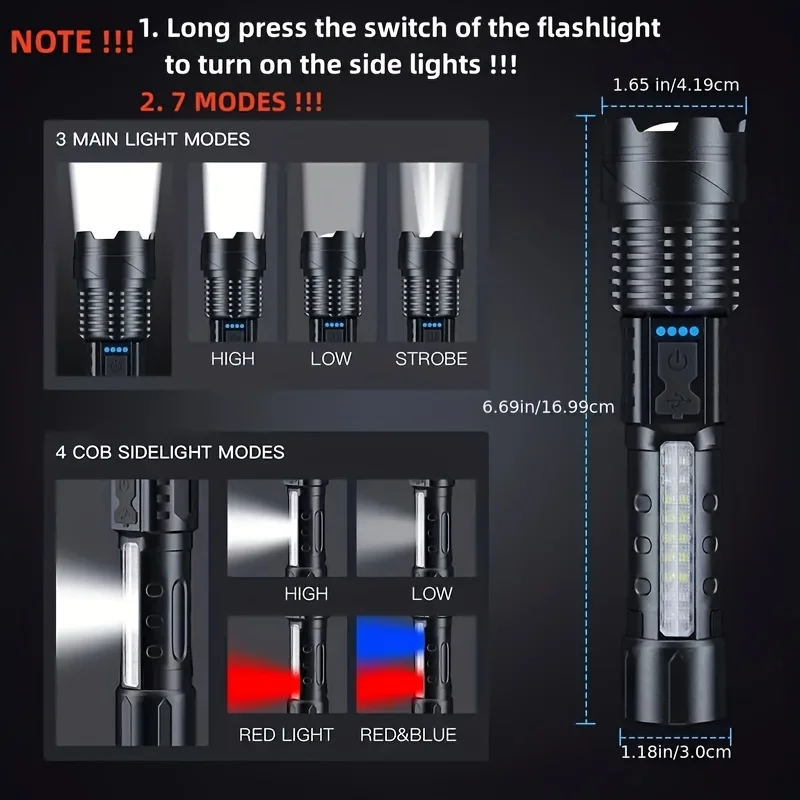 Powerful LED Flashlight Batter - Fishing Light ulasan dan harga